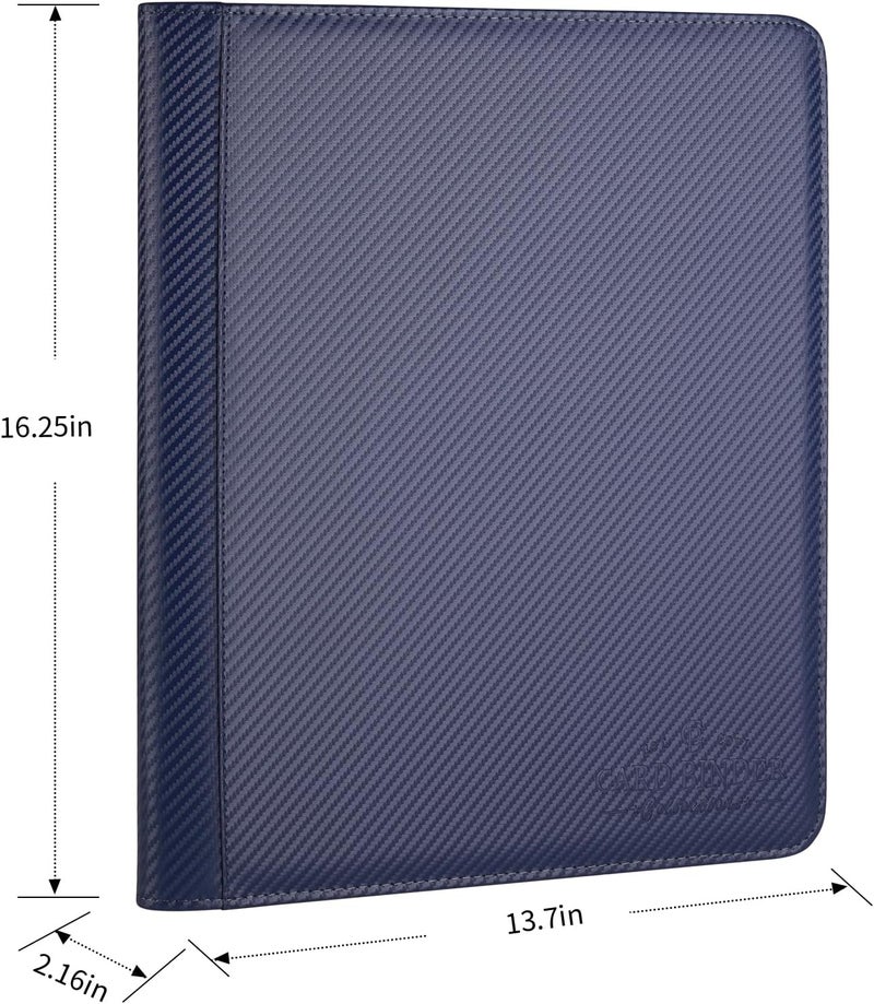 CARDBINDER Toploader Binder,Toploader Hard Cases, 9-Pocket Pages Sleeves Hold up 288 Cards.Toploader Card Binder with Sleeves for “3×4” rigid，Card Holder(blue) - Image 2